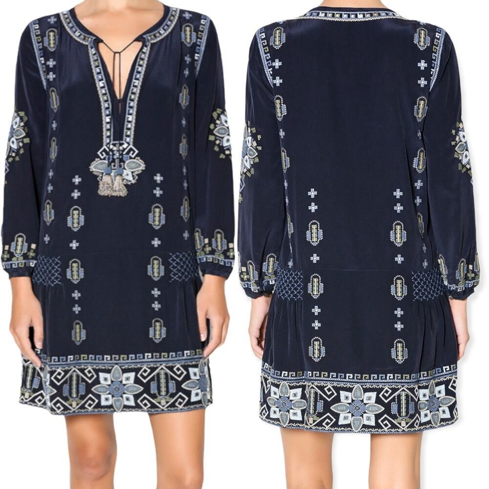 Calypso St. Barth NWT CALYPSO NONA DRESS luxe Stunning silk embroidered XS